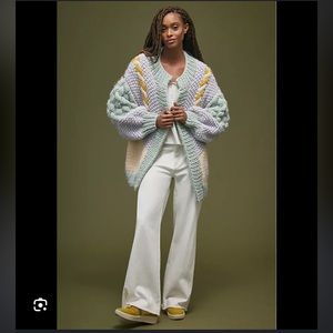 Anthropologie Vicky Knits Pastel Patchwork Cardigan OS